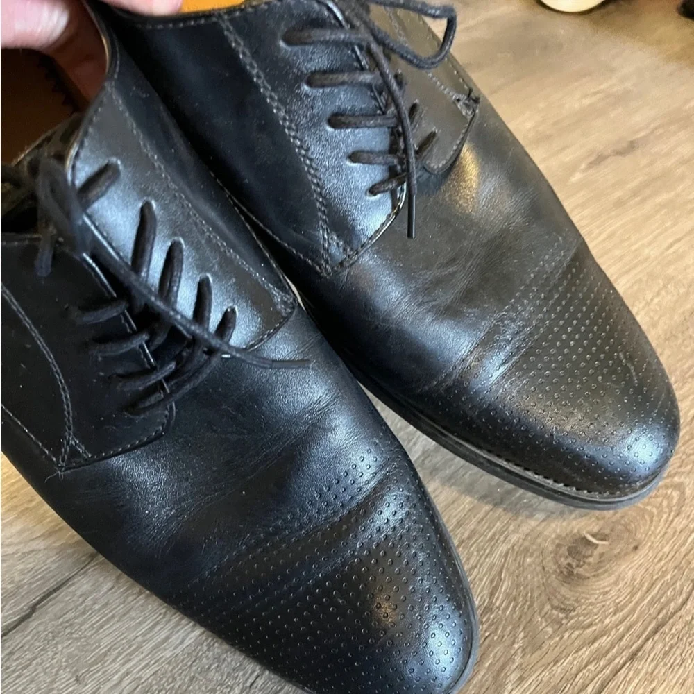 Bar III men’s black leather lace up Dress Shoes‎ oxfords size 11.5 EUC